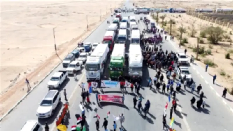 انطلاق أسطول قوافل العزة من الوادي الجديد حاملاً 450 طن تمور لأهل غزة