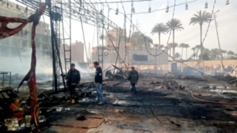 السيطرة على حريق هائل في خيمة رمضانية بالمنصورة دون إصابات بشرية