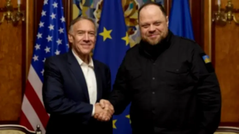 بومبيو يصل كييف ويجتمع مع رئيس البرلمان الأوكراني لتعزيز التعاون الأمني