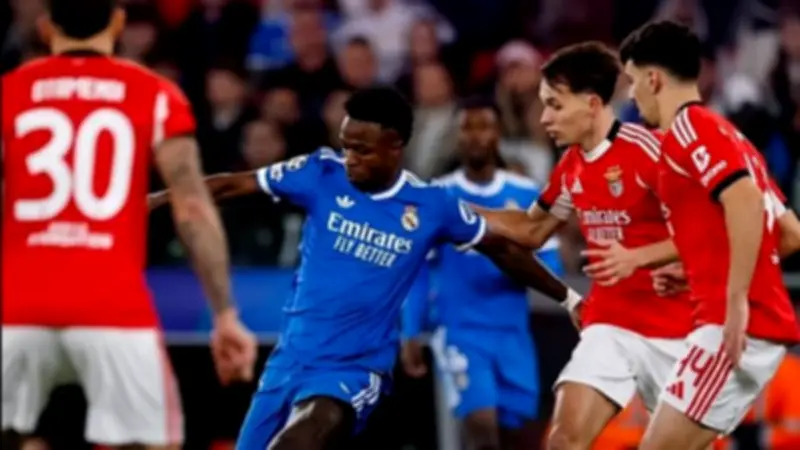 تعادل مثير بين ريال مدريد وبنفيكا في الشوط الأول من دوري أبطال أوروبا