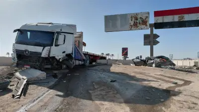 مصرع 10 أشخاص في تصادم مروع بين 3 سيارات على محور 30 يونيو ببورسعيد