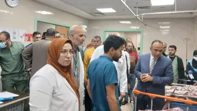 نائب محافظ المنيا يتابع حالة مصابي حادث ديرمواس بمستشفى ملوي