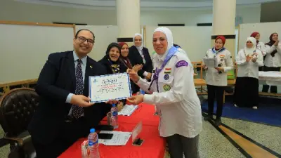 رئيس جامعة كفر الشيخ يشهد فعاليات الشارة الوطنية لقائدات عشائر الجوالة