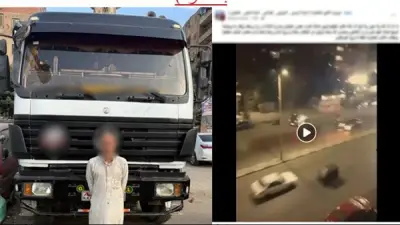 مصرع شخص وإصابة آخر في حادث تصادم دراجة نارية بسيارة نقل في الكابلات بالقاهرة