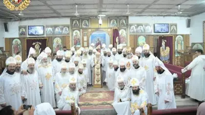 الأنبا ديمتريوس يرسم دياكونيين جديدين للخدمة في إيبارشية ملوي