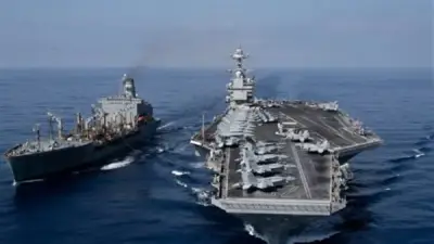 عبور حاملة الطائرات الأمريكية جيرالد فورد مضيق جبل طارق في طريقها نحو السواحل الإيرانية