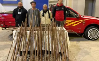 ضبط عصابة سرقة حواجز القطار الكهربائي في العاشر من رمضان