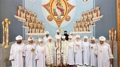 ثلاثة أساقفة يشاركون في رسامة كاهنين جديدين للخدمة في إيبارشية أسوان