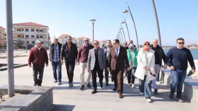 محافظ دمياط يتفقد مشروع تطوير منطقة اللسان وكورنيش البحر برأس البر