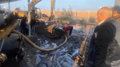 استنفار في الدقهلية لإصلاح كسر مفاجئ بخط صرف جامعة المنصورة