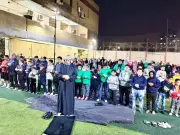 أداء صلاة العشاء والتراويح بمركز شباب الإمامين والتونسي في صور حية