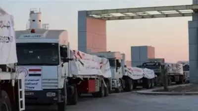 قافلة المساعدات الإنسانية الـ 158 تدخل غزة عبر رفح وسط استمرار الجهود الإغاثية