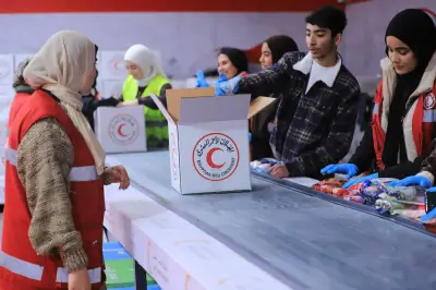 طلاب جامعة القاهرة يتطوعون لتعبئة كراتين زاد العزة تمهيداً لإرسالها لغزة