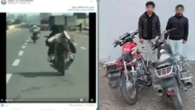 ضبط طالبين يقودان دراجتين ناريتين أثناء استعراض خطير على طريق سريع بالغربية