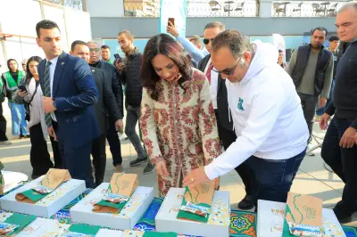 وزيرة التضامن الاجتماعي تتفقد مائدة الإفطار الجماعي لمؤسسة مصر الخير