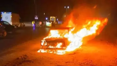 إخماد حريق خطير لسيارة محملة بمواد قابلة للاشتعال قرب عين غاز طبيعي في الدقهلية