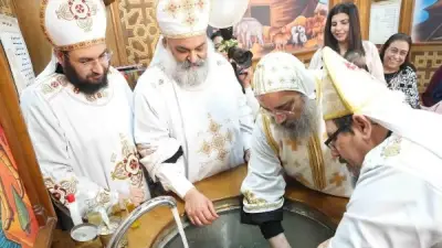 أسقف أبو قرقاص يدشن معمودية وأواني مذبح ويرسم شمامسة جدد في احتفال روحي