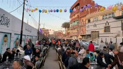 أهالي قرية القطاوية بالشرقية ينظمون إفطارًا جماعيًا رمضانيًا بمشاركة واسعة