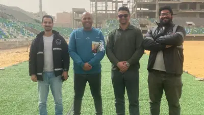 بدء أعمال تركيب وزراعة النجيلة واستكمال مرافق استاد النادي المصري في بورسعيد