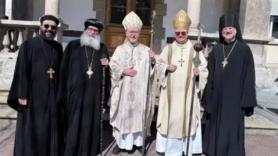 الأنبا لوقا يمثل البابا تواضروس في تجليس رئيس دير القديس موريس بسويسرا