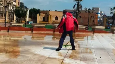 وكيل شباب الدقهلية يشرف على إزالة مياه الأمطار من أسطح مراكز الشباب لمواجهة التقلبات الجوية