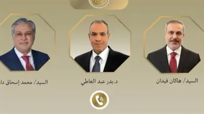 وزير الخارجية المصري يبحث مع نظيريه التركي والباكستاني جهود خفض التصعيد الإقليمي