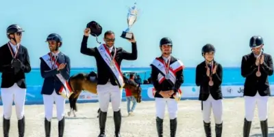 فارس اتحاد الشرطة يحصد لقب الجائزة الكبرى ببطولة كأس مصر للفروسية في سوما باي