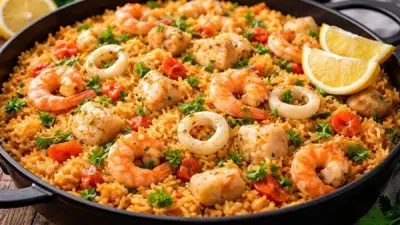 وصفة أرز بالجمبري والكلماري من الشيف إلهام النعماني: وجبة متوازنة للتقلبات الجوية