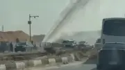 انفجار خط مياه رئيسي بطريق الواحات يعطل حركة المرور ويسبب تكدسًا مروريًا كبيرًا