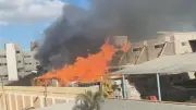 محاولات مكثفة للسيطرة على حريق كبير في محطة تصدير خضار بالسادات