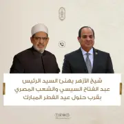 شيخ الأزهر يهنئ الرئيس السيسي والشعب المصري بعيد الفطر في اتصال هاتفي