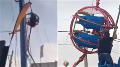 مشهد مروع لتحطم لعبة ملاهي ضخمة في إسبانيا وإصابة 4 بينهم طفلين