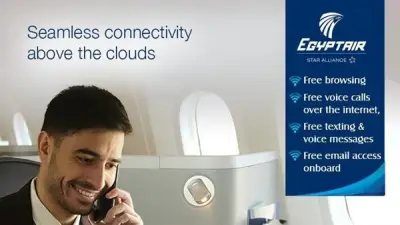 مصر للطيران تطلق خدمات إنترنت مجانية على متن طائراتها الحديثة لتعزيز تجربة السفر