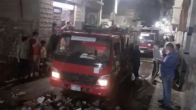 إخماد حريق مخزن مواد غذائية في بسيون بالغربية دون خسائر بشرية