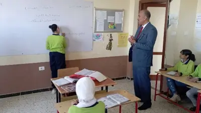 وكيل تعليم بني سويف يتفقد مدرسة ابتدائية في تزمنت الشرقية