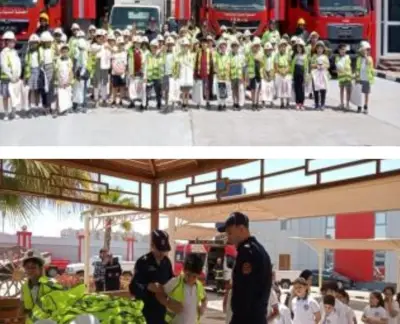 زيارة طلابية للإدارة العامة للحماية المدنية بالجيزة للتعريف بدور رجل الشرطة