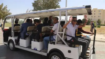 بدء تشغيل حافلة كهربائية لذوي الهمم بجامعة قنا