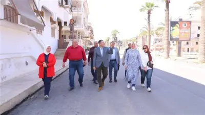 محافظ دمياط يتفقد تطوير شارع بورسعيد ومنطقة اللسان والفنار برأس البر