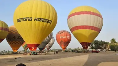 الأقصر توقف رحلات البالون الطائر احترازياً رغم استقرار الطقس لضمان سلامة السائحين