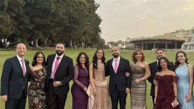 ظهور نادر لعمرو أديب ولميس الحديدي في احتفال خطوبة نجلهما نور بعد الانفصال