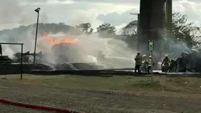 انفجار ضخم أسفل جسر الأمريكيتين في بنما يودي بحياة شخص ويصيب آخرين