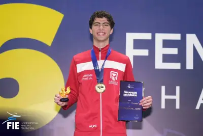 وزير الرياضة يهنئ يوسف شاميل بذهبية العالم للسلاح في البرازيل