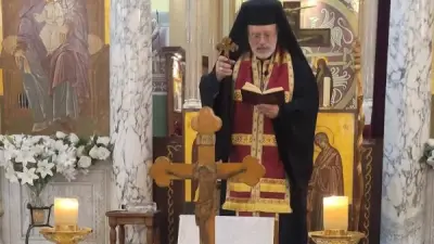 المطران شامي يرأس صلاة تقديس الزيت في كاتدرائية القيامة بالظاهر