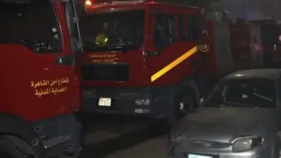 نيابة قليوب تنتدب المعمل الجنائي لفحص حريق معرض أجهزة كهربائية