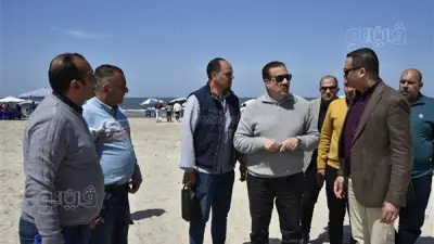 محافظ بورسعيد يتفقد الشاطئ والكورنيش تزامنًا مع احتفالات شم النسيم