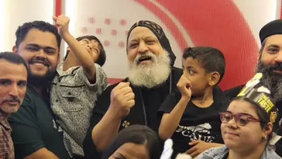 الأنبا ميخائيل يحتفل بعيد القيامة مع ذوي القدرات الخاصة في حلوان
