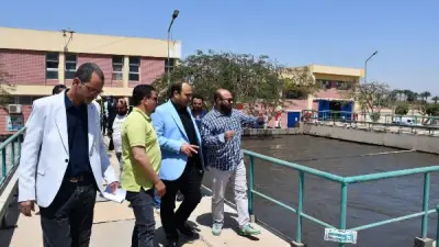 رئيس مياه الشرب بالجيزة يتفقد محطة معالجة صرف صحي أم دينار بمنشأة القناطر