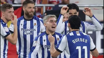 ريال سوسيداد يتوج بلقب كأس ملك إسبانيا بعد فوز درامي على أتلتيكو مدريد بركلات الترجيح