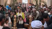 أقباط الأقصر يحتفلون بأحد الشعانين في دير الأنبا متاؤس الفاخوري بمنطقة جبل أصفون