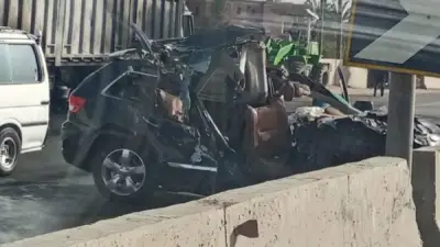 مصرع 3 وإصابة شخص في حادث تصادم مروع بجمصة